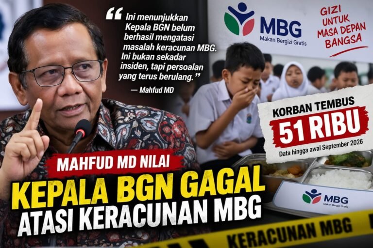 Mahfud MD Nilai Sudaryono Gagal Atasi Keracunan MBG, Korban Disebut 51 Ribu
