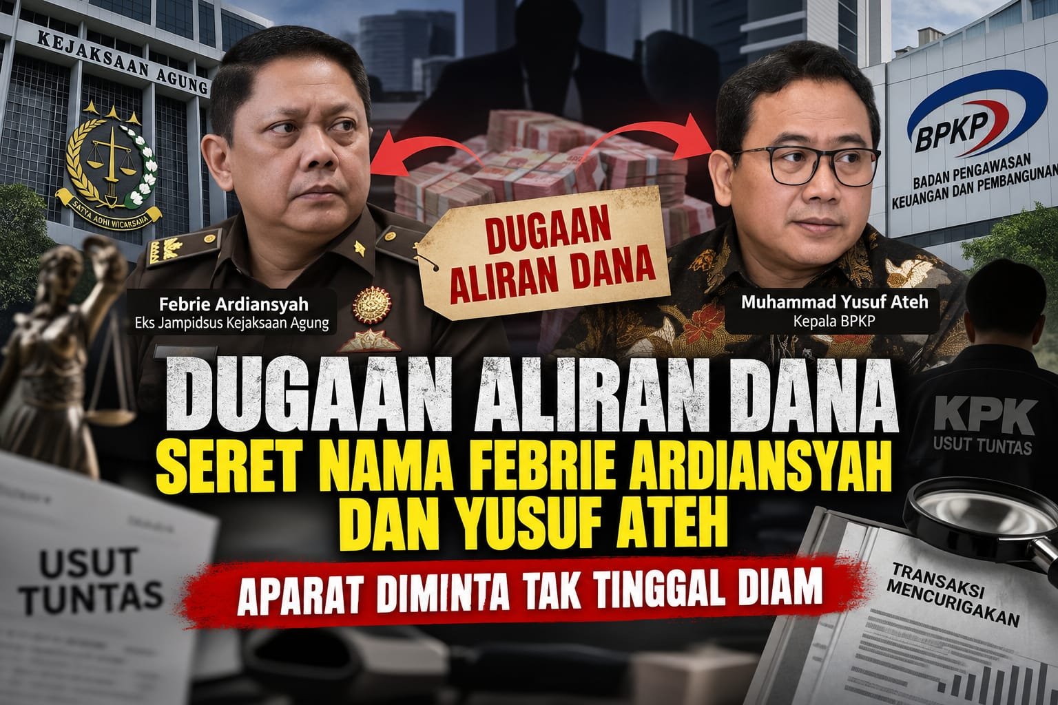 Narasi Dugaan Aliran Dana Seret Nama Febrie Ardiansyah dan Yusuf Ateh, Aparat Diminta Tak Tinggal Diam