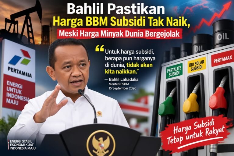 Bahlil Pastikan Harga BBM Subsidi Tak Naik, Meski Harga Minyak Dunia Bergejolak