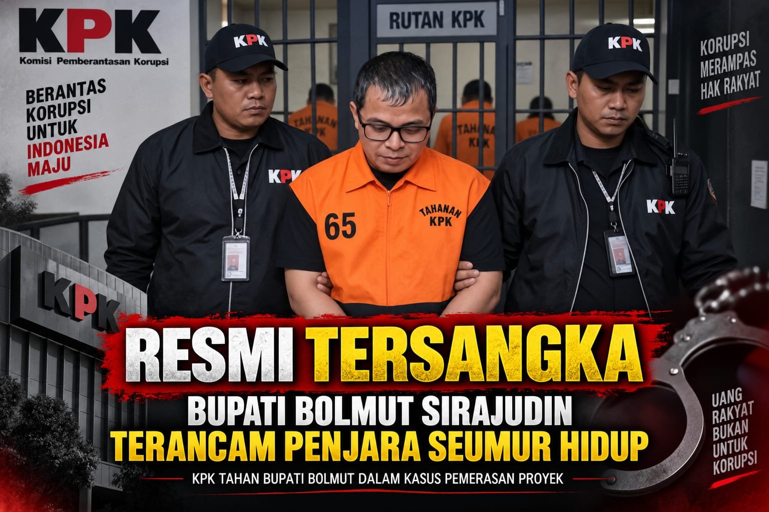 KPK Bongkar Dugaan Fee Proyek 10 Persen, Bupati Bolmut Sirajudin Ditahan