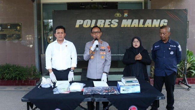 Polres Malang Gagalkan Peredaran 1,1 Kg Sabu dan Ribuan Pil Ekstasi Asal Jakarta